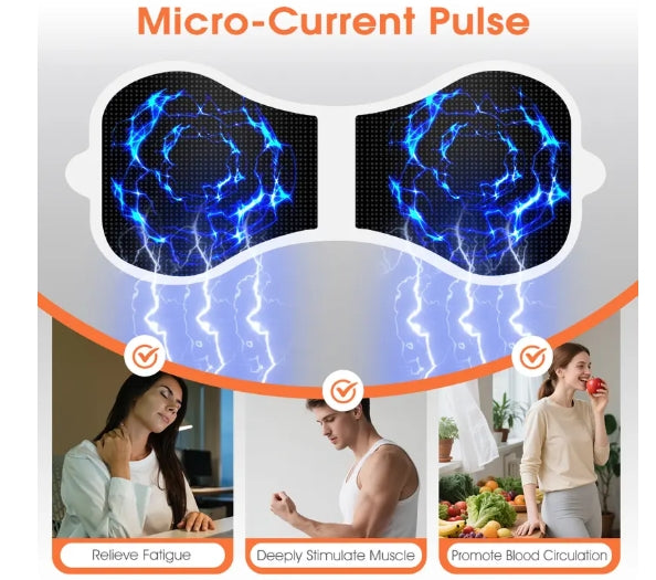 Multi-mode Pulse Massage Patch, Neck Back Pain Relief Gel Pad Wireless Pulse Massage Patch for Neck Back Muscle Relaxation