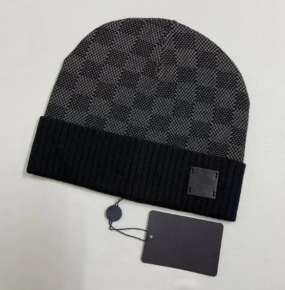 lvly beanie Designer Plaid beanie designer hats for men knitted bonnets winter hat fall thermal skull cap casual travel classical beanies black grey keep warm 488